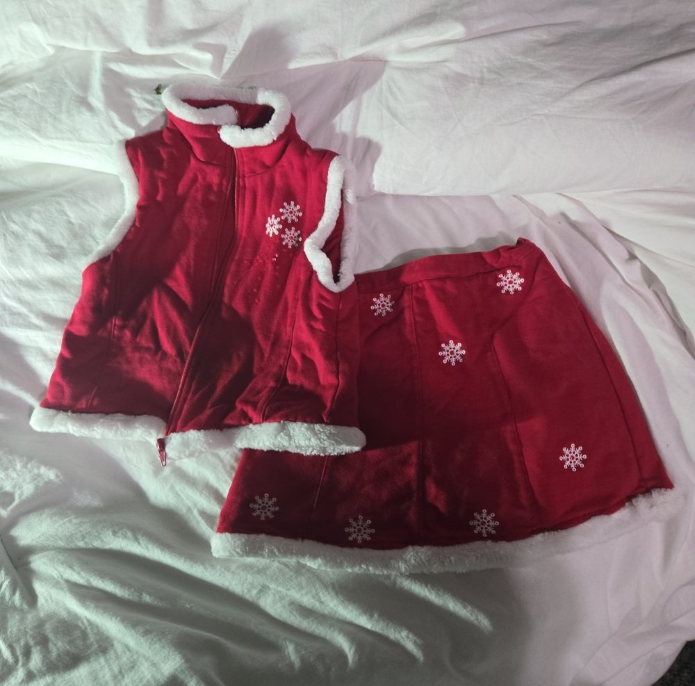 Red Holiday Sherpa-Trim Kids Set